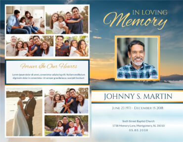 Funeral Memorial Program PrePrinted Shell Folder