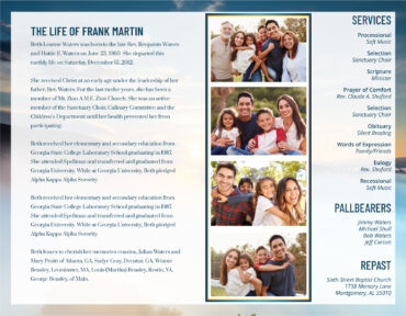 Funeral Memorial Program PrePrinted Shell Folder