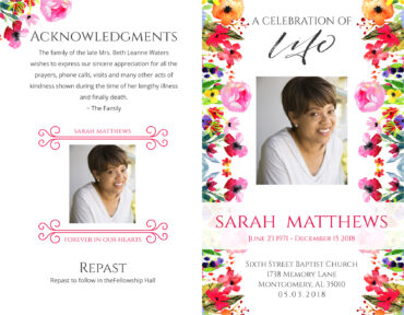 Funeral Memorial Program PrePrinted Shell Folder
