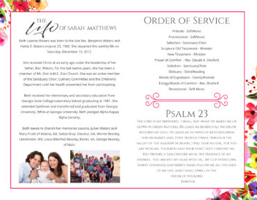 Funeral Memorial Program PrePrinted Shell Folder