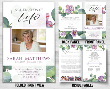 Funeral Memorial Program PrePrinted Shell Folder