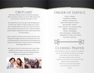 Funeral Memorial Program PrePrinted Shell Folder
