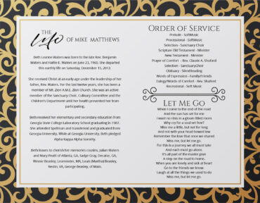Funeral Memorial Program PrePrinted Shell Folder