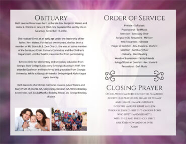 Funeral Memorial Program PrePrinted Shell Folder