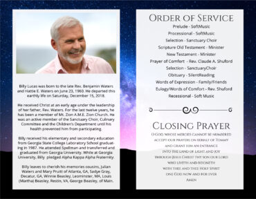 Funeral Memorial Program PrePrinted Shell Folder