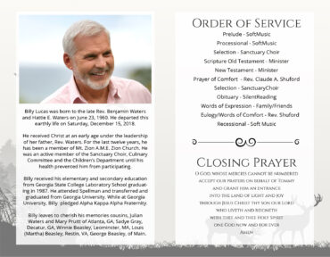 Funeral Memorial Program PrePrinted Shell Folder