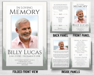 Funeral Memorial Program PrePrinted Shell Folder