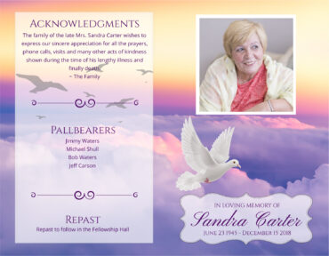 Funeral Memorial Program PrePrinted Shell Folder