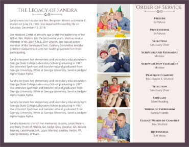 Funeral Memorial Program PrePrinted Shell Folder