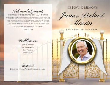 Funeral Memorial Program PrePrinted Shell Folder