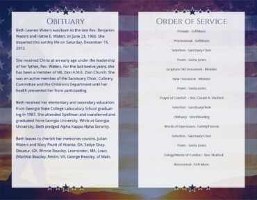 Funeral Memorial Program PrePrinted Shell Folder