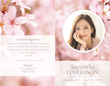Funeral Memorial Program PrePrinted Shell Folder