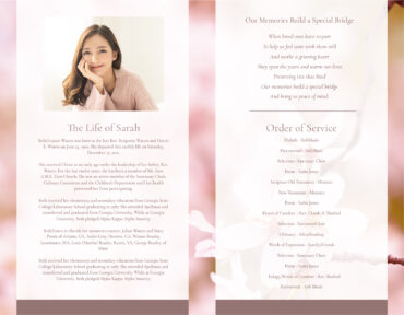 Funeral Memorial Program PrePrinted Shell Folder
