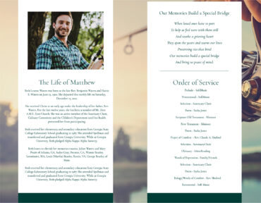 Funeral Memorial Program PrePrinted Shell Folder