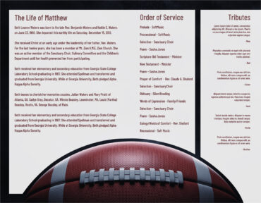 Funeral Memorial Program PrePrinted Shell Folder
