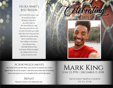 Funeral Memorial Program PrePrinted Shell Folder