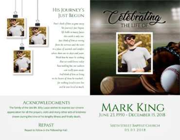 Funeral Memorial Program PrePrinted Shell Folder