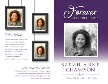 Funeral Memorial Program PrePrinted Shell Folder