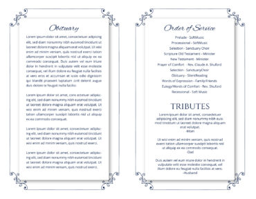 Funeral Memorial Program PrePrinted Shell Folder