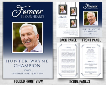 Funeral Memorial Program PrePrinted Shell Folder