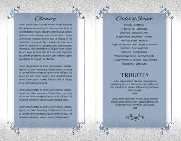 Funeral Memorial Program PrePrinted Shell Folder