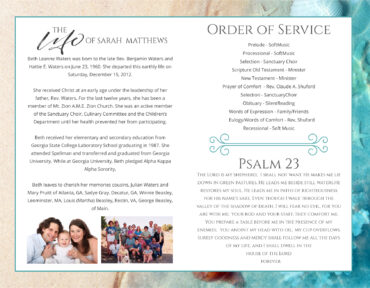 Funeral Memorial Program PrePrinted Shell Folder