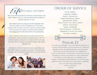 Funeral Memorial Program PrePrinted Shell Folder