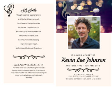 Funeral Memorial Program PrePrinted Shell Folder