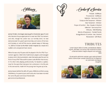 Funeral Memorial Program PrePrinted Shell Folder