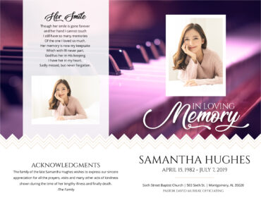 Funeral Memorial Program PrePrinted Shell Folder