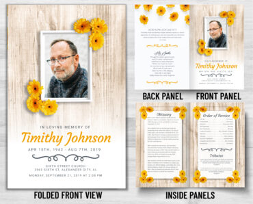 Funeral Memorial Program PrePrinted Shell Folder