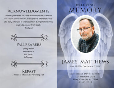 Funeral Memorial Program PrePrinted Shell Folder