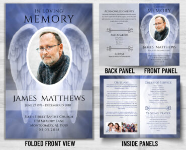 Funeral Memorial Program PrePrinted Shell Folder