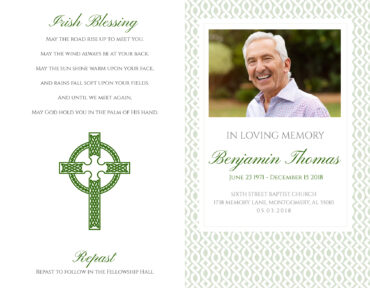Funeral Memorial Program PrePrinted Shell Folder