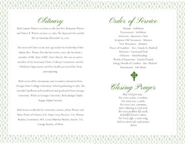 Funeral Memorial Program PrePrinted Shell Folder