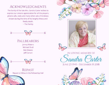 Funeral Memorial Program PrePrinted Shell Folder