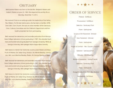 Funeral Memorial Program PrePrinted Shell Folder