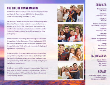 Funeral Memorial Program PrePrinted Shell Folder