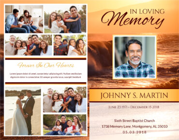 Funeral Memorial Program PrePrinted Shell Folder