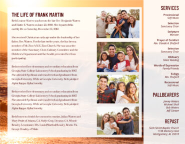 Funeral Memorial Program PrePrinted Shell Folder