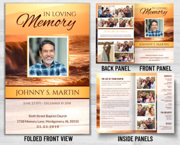 Funeral Memorial Program PrePrinted Shell Folder