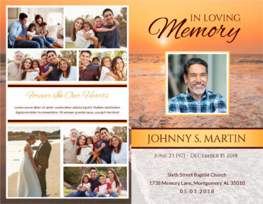 Funeral Memorial Program PrePrinted Shell Folder