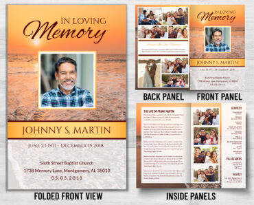 Funeral Memorial Program PrePrinted Shell Folder