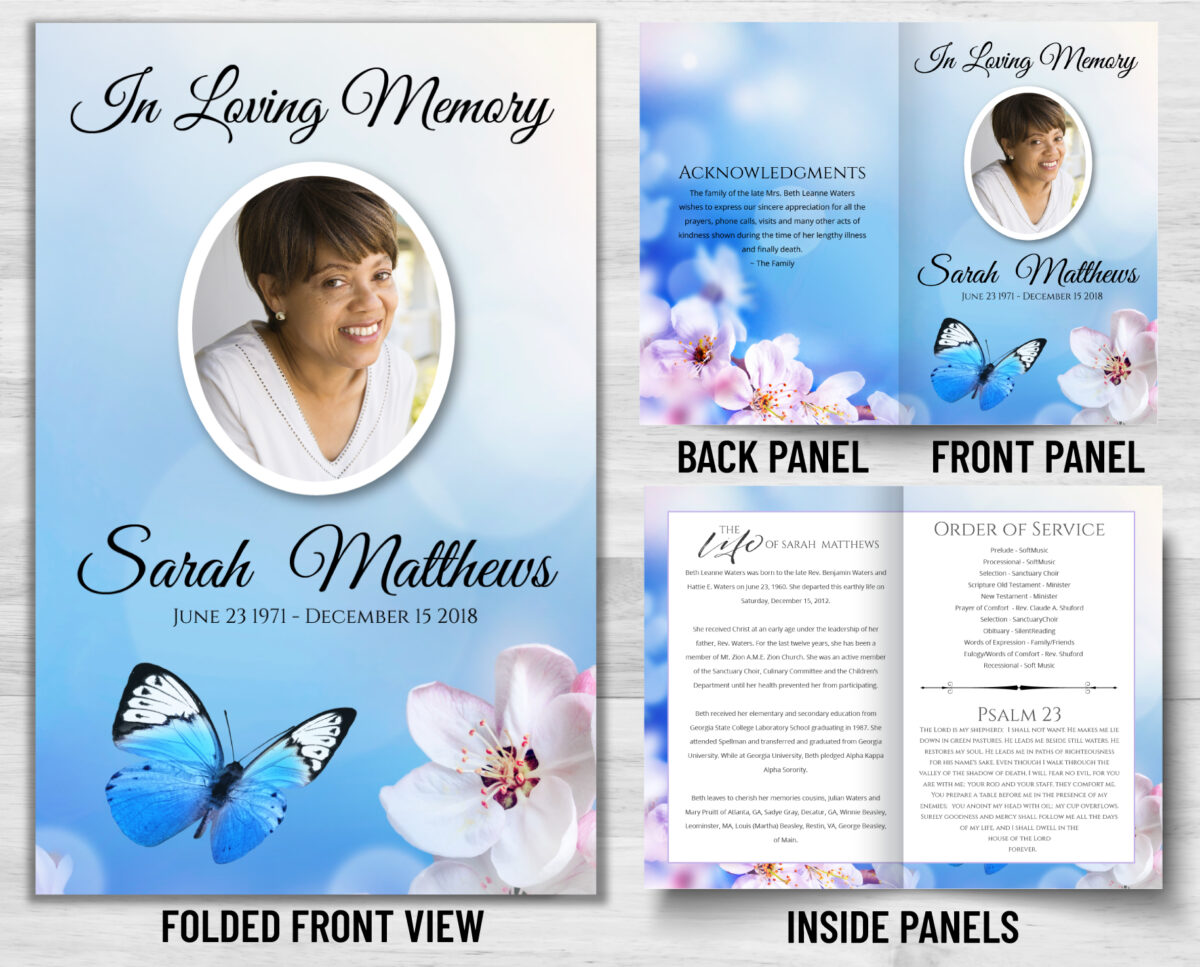 Funeral Memorial Program PrePrinted Shell Folder