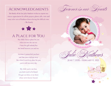 Funeral Memorial Program PrePrinted Shell Folder