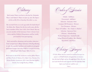 Funeral Memorial Program PrePrinted Shell Folder
