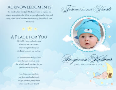 Funeral Memorial Program PrePrinted Shell Folder