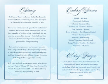 Funeral Memorial Program PrePrinted Shell Folder
