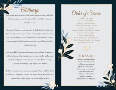 Funeral Memorial Program PrePrinted Shell Folder