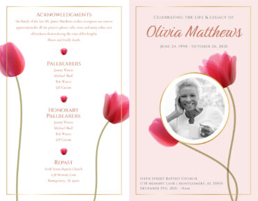 Funeral Memorial Program PrePrinted Shell Folder